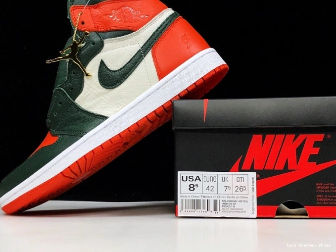 Cheap LUCY AV3905-138 OG Air Jordan Retro 1 High Fir-Team Orange SoleFly Sail x 0707